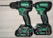 METABO DS 18DEX & WH 18DEX 18 VOLT CORDLESS DRIVER & IMPACT DRILL W/ BATTERIES