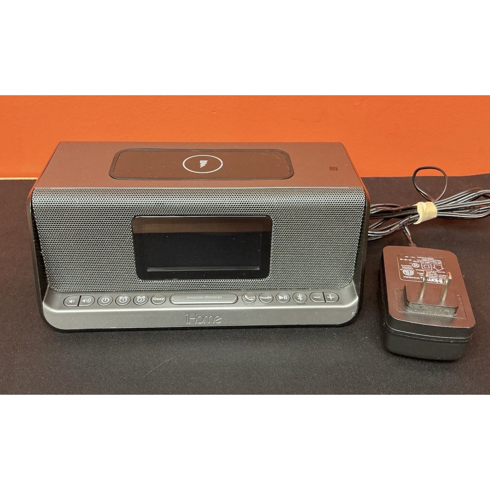 iHome Bluetooth Clock Radio w/ Wireless Charging, Digital Display, Gray