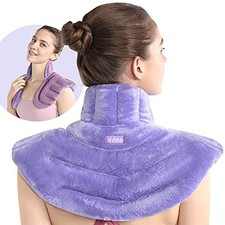 SuzziPad Microwave Heating Pad for Neck and Shoulders, Weighted Shoulder Wrap to