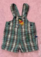 Vintage Disney Winnie The Pooh 100 Acre Collection Plaid Overalls Y2K Golf 6/9 M