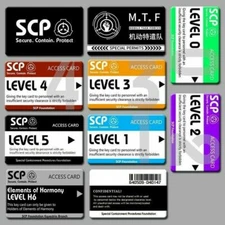 10pcs SCP Foundation Keycards PLASTIC CARD electronic pass cosplay games gift