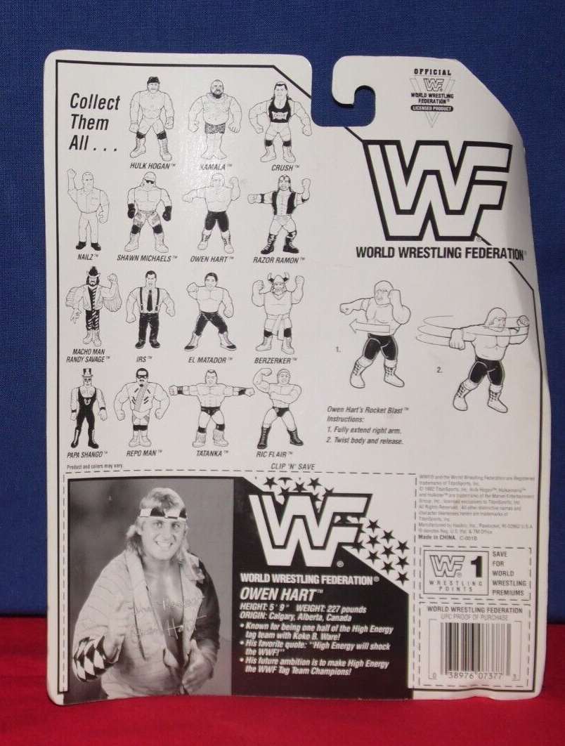 WWF Hasbro Yellow Card Owen Hart WWE Mattel Retro Wrestling