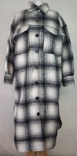 Quiz Womens Oversized Coat/jacket, Size M, Cream/black, Bnwt, Rrp £54    Az5