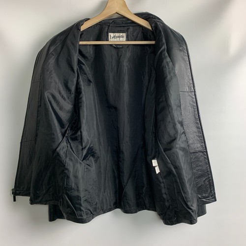 Bagatelle Jacket Black Leather Collared Zip Pockets Lined Size L - Picture 3 of 10