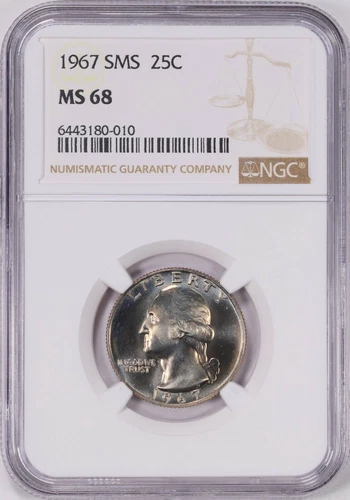 1967 SMS WASHINGTON QUARTER "NGC" MS68 "GEM" MB5345