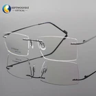Unisex β-Titanium Rimless Nearsighted Eyeglasses Negative Diopter Eyewear UV400