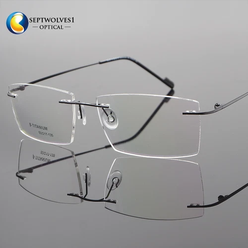 Men's β-Titanium Rimless Reading Glasses UV400 Coating Lens Reader +0.00 ~+5.00