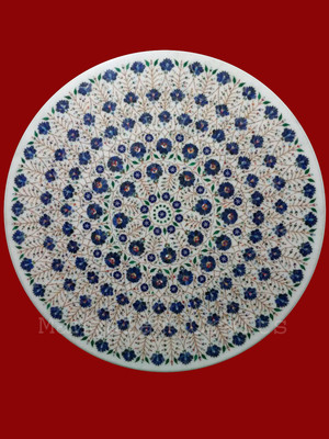 36 '' Marmor Table Top Inlay Halbedelstein Handmade Arbeit Dekor
