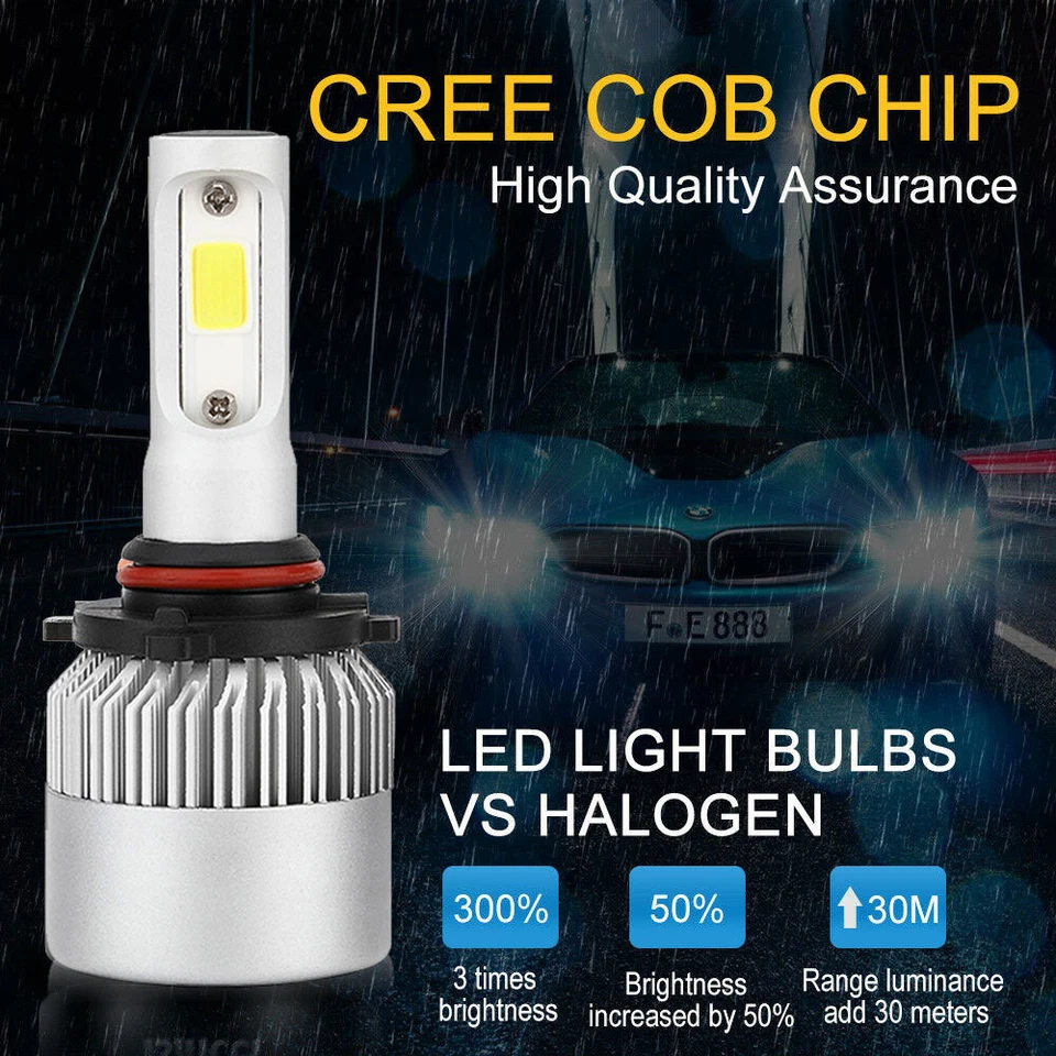 9005 9006 Kit Faros LED Combo Bombillas 6500K Alto Bajo Haz Súper Blanco Brillante Foto 4 de 4