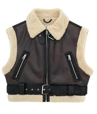 Damen B3 Aviator Flying Flight Shearling braunl 100% Echtlederweste