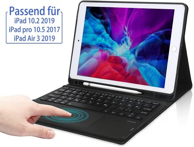 Touchpad Tastatur mit Hülle Stifthalter passend für iPad 7/8/9. Generation 10,2