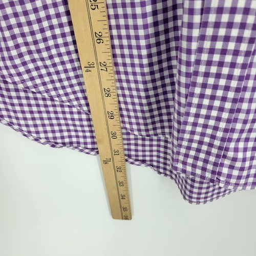 J McLaughlin Shirt Mens Large Purple White Plaid Long Sleeve Button Down - Picture 7 of 9