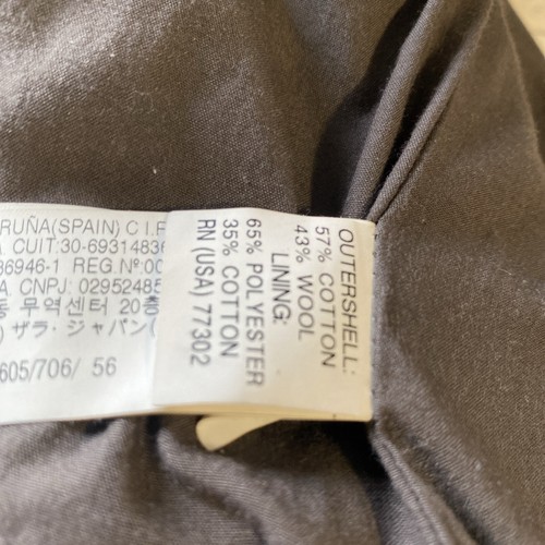 ZARA Mens Blazer Brown Jacket With Grandad Collar Cotton Blend EU56 - Picture 10 of 13