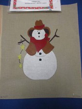 Stitch in Time Handpainted Needlepoint Canvas Cowboy Snowman