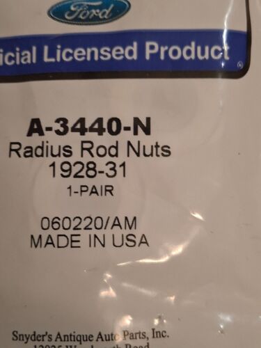 1928-31 Ford Radius Rod nuts, A-3440-N (price per pair) - Picture 2 of 2