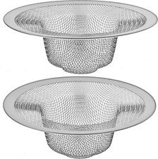 2 Pack 4.5" Top 3" Mesh Basket Kitchen Sink Drain Strainer Stainless Steel
