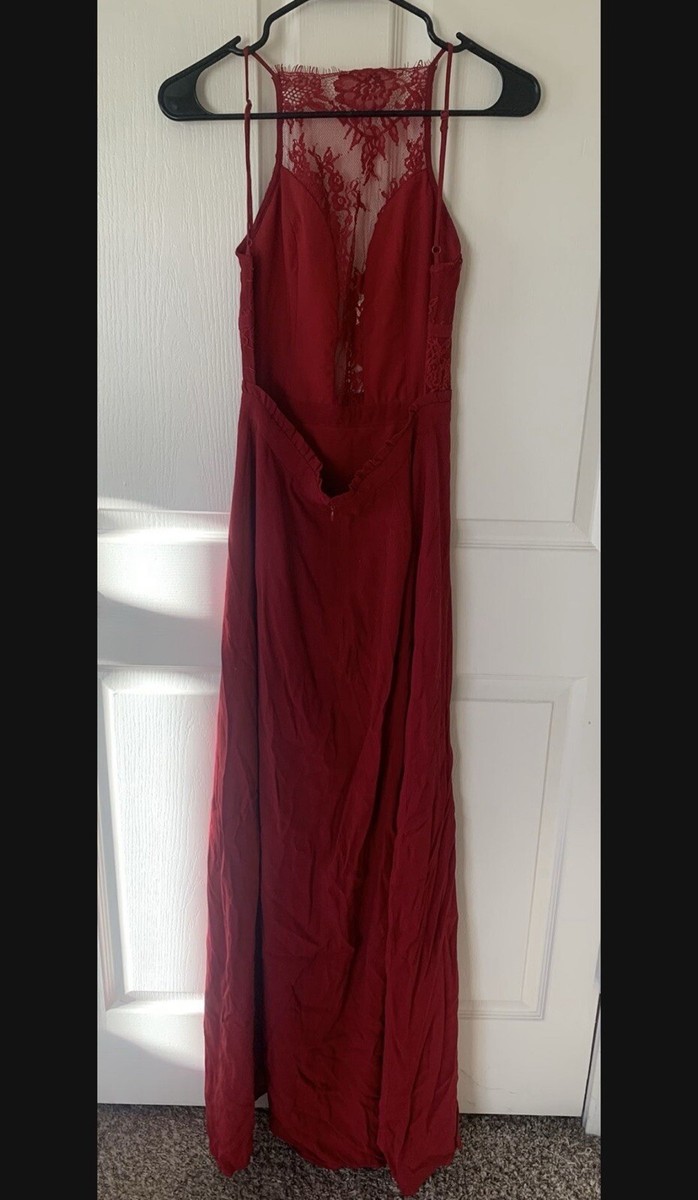 chinese dress ladies Nookie Lene Lace Maxi in Red – TrenLend main image 0