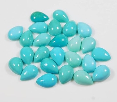 Pear Flat Back Natural Arizona Turquoise AAA Loose Gemstone For Making Jewelry - Picture 17 of 20