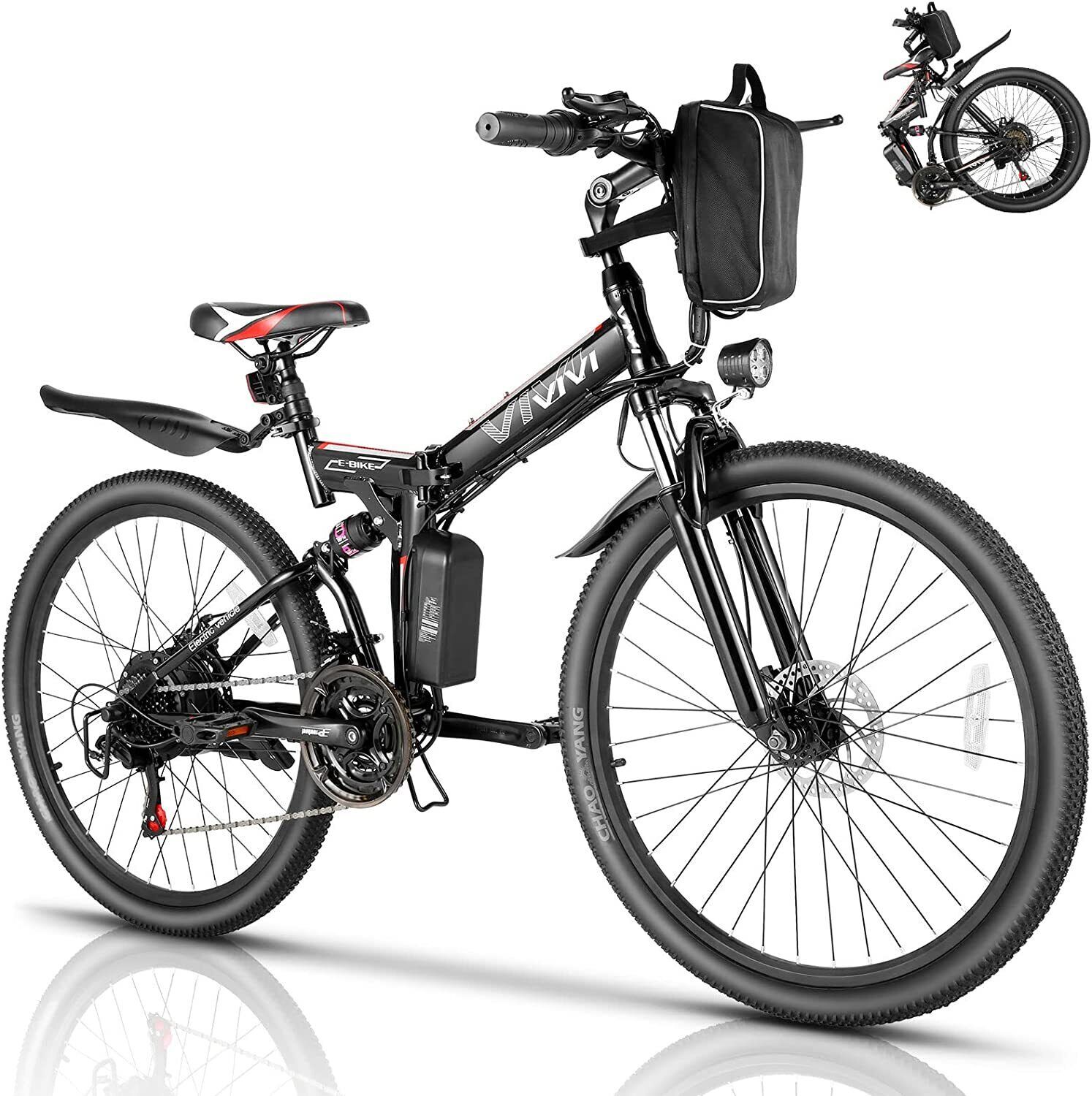 26'' 500W Folding Electric Bike for Sale, Bicycle Ebike 21 Speed 48V Li Battery! eBay