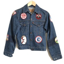 Vintage 70s LEVIS Denim Jacket Orange Tab Made In USA Custom