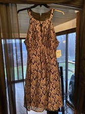 Sleeveless Black/taupe W Sparkle Embellishments Cocktail Dress