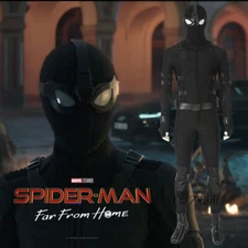 Spiderman Far From Home Noir Stealth Costume Spider-Man Cosplay Suit Halloween