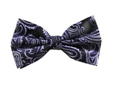 New Men's BUTTERFLY Design PURPLE / BLACK Pre-tied Bow tie Prom Wedding Formal