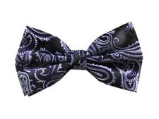 New Men's BUTTERFLY Design PURPLE / BLACK Pre-tied Bow tie Prom Wedding Formal