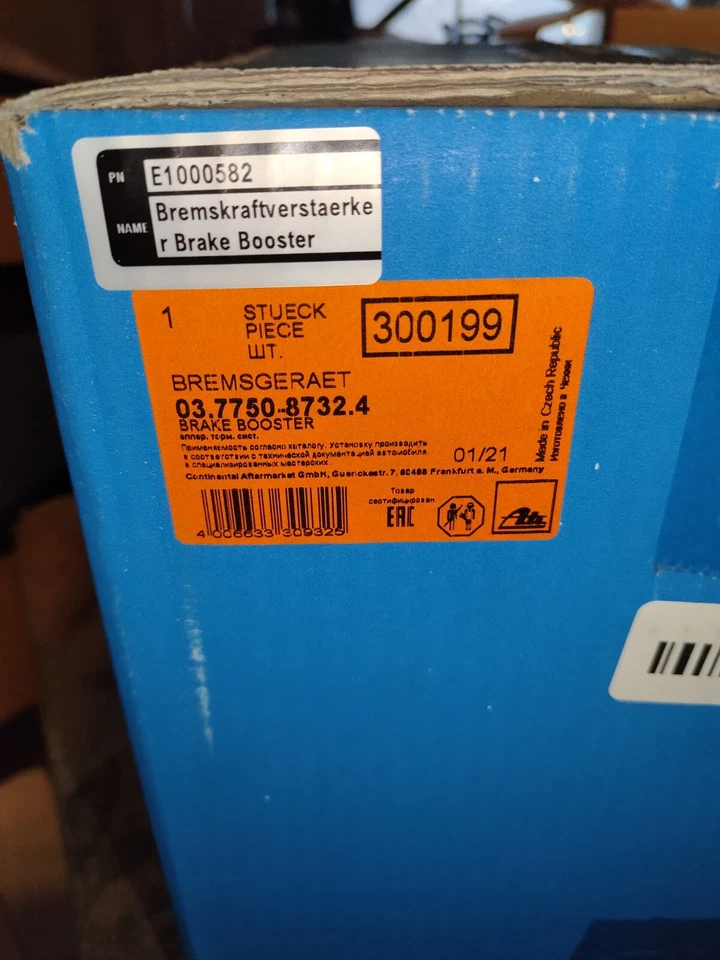 ATE Brake Booster 03.7750.8732.4 300199 Ford Fiesta Fusion Foto 2 de 4