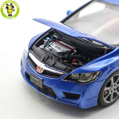 1/18 WELL Honda CIVIC Type R FD2 Blue Diecast Model Toy Car Gifts