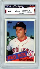 1985 Topps #181 Roger Clemens Rookie Card AGC 10 Gem Mint Boston Red Sox