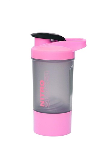 600ml Nitro Shaker Bottle With Mixing Ball & Storage Cup For Pre Workout - Pink - Picture 9 of 9