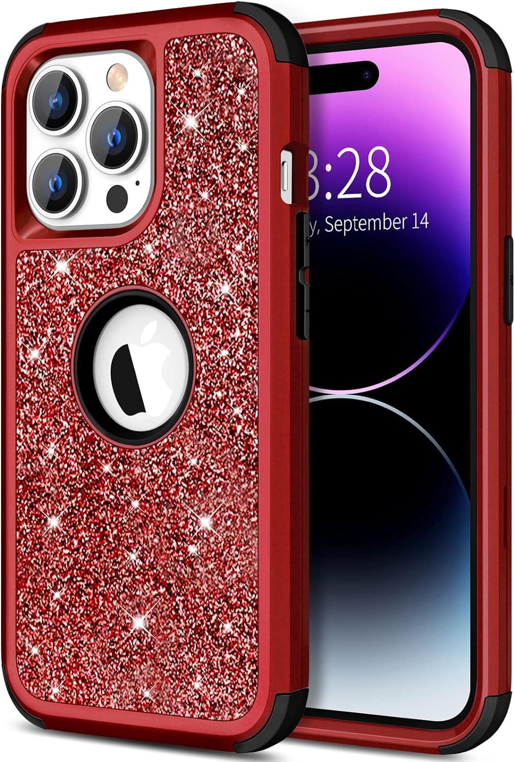 for iPhone 14 Pro Case, Heavy Duty Full-Body Defender Protective Phone Cases Gli