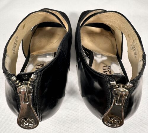 Michael Kors Black Open Toe Suede/Patent Leather Stiletto Size 7.5M - Picture 11 of 24