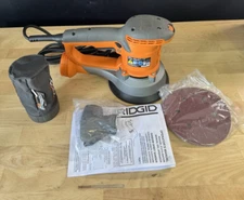 RIDGID Corded 6" Variable-Speed Dual Random Orbital Sander w Sandpaper, Corded