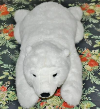 Steiff Jumbo 38" Plush Snobby Polar Bear w/Ear Button & Flag #115134