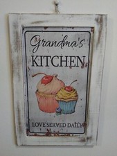 targa in legno cartello kitchen shabby pubblicità inglese vintage insegna  