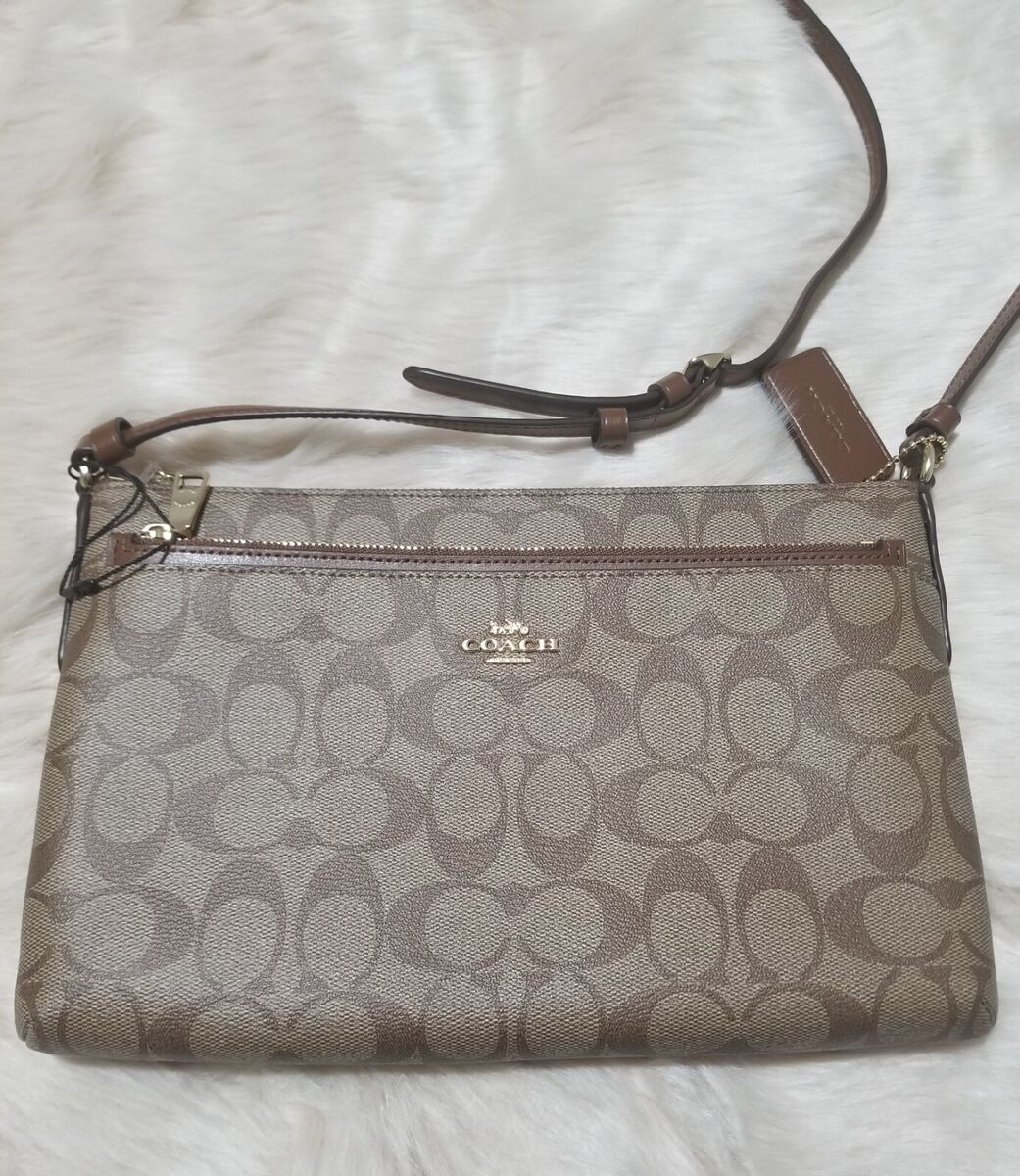 Coach F58316 Signature POP Crossbody East/West Leather Coach F58316 Signature POP Crossbody East/West Leather