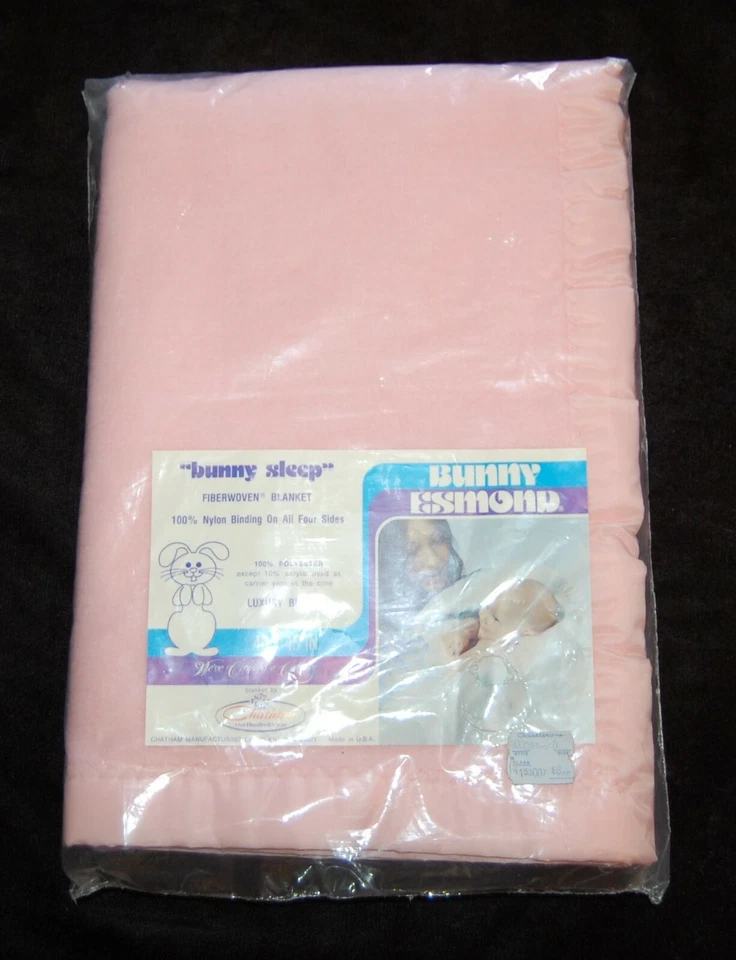 Vintage 1960s Bunny Esmond Chatham Baby Blanket Satin Trim Lovey NEW #33 - Image 2 of 2