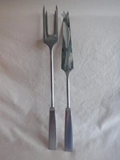 Capri Stainless Steel 2 Piece Set Carving Knife Serving Fork Pouch Made in Italy