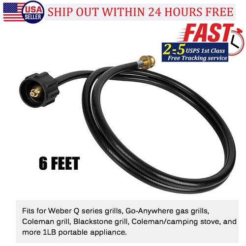 6/12 FT Propane Hose Extension Adapter 1lb-20lb With Gauge for Weber Grill Stove - Picture 3 of 18