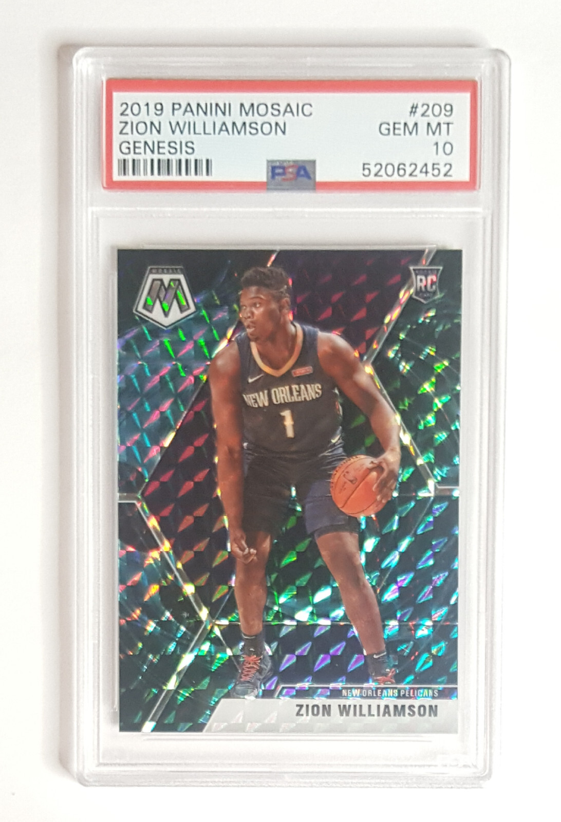 2019-20 Panini Mosaic GENESIS Zion Williamson #209 PSA 10 RC Rookie GEM MINT