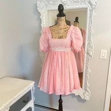 HUGE SALE New York Couture One of a Kind Lace Cottagecore Puff Sleeve Dress