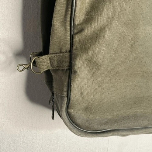 VTG JEEP Wrangler Canvas Travel Equipment Garment Bag Men Size L Army Green/Tan - Image 4 of 4