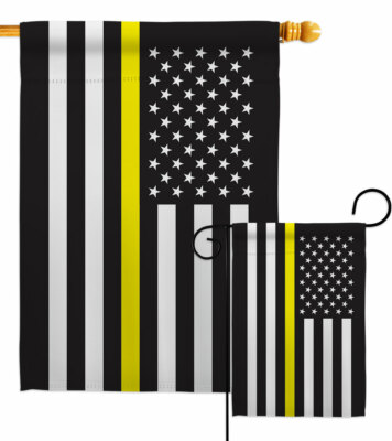 US Thin Yellow Line Garden Flag Service Armed Forces Decorative House Banner