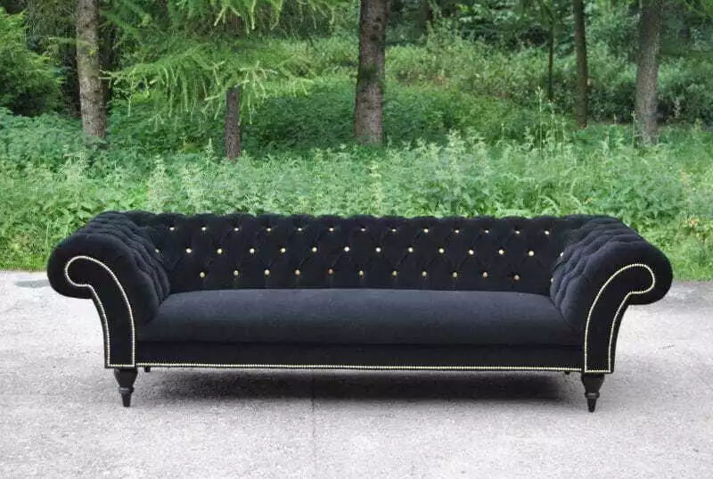 Suede on sale black couch