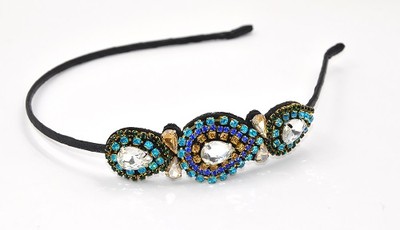 Elegant blue crystal-and-jewel style headband by HAIR ASIA 