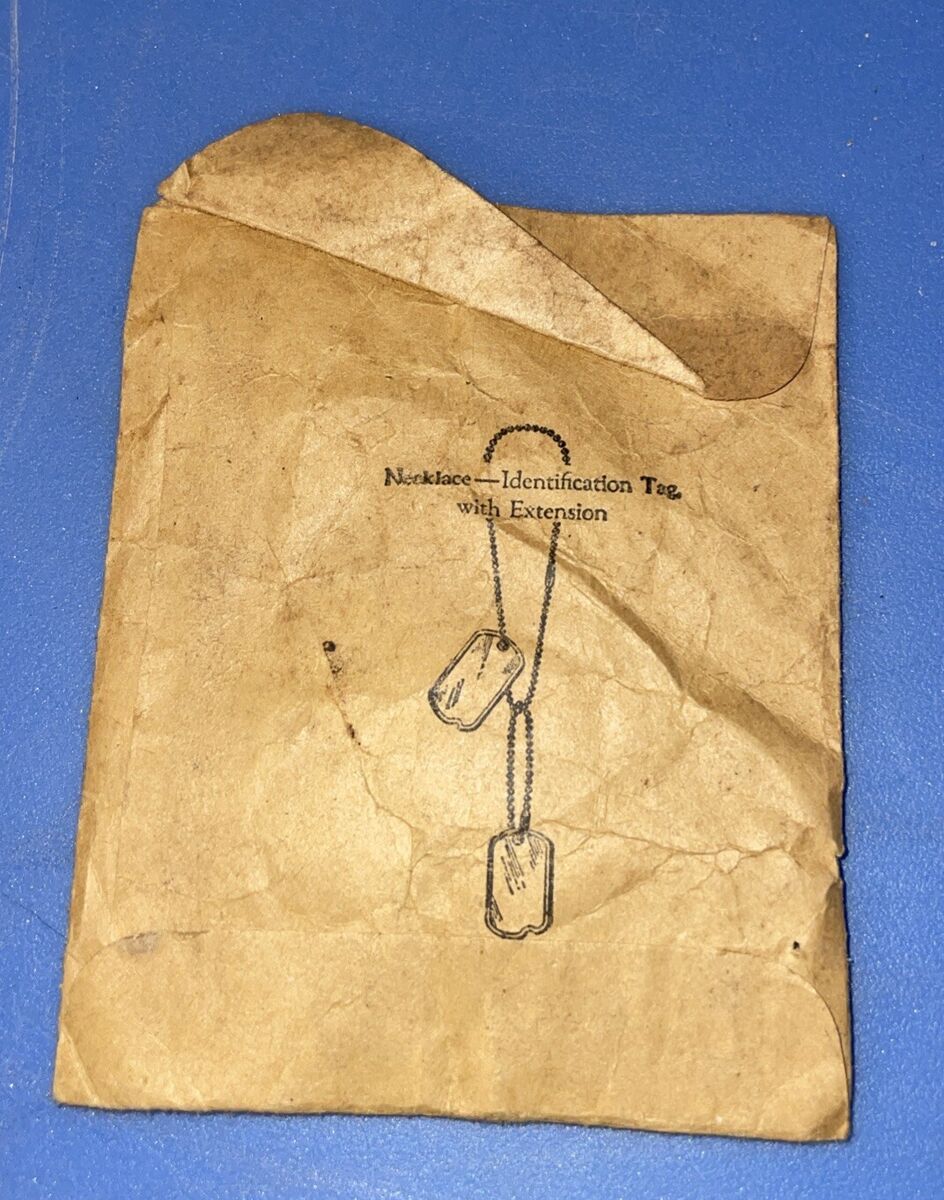 Vintage WWII US ARMY IDENTIFICATION DOG TAGS BEAD CHAIN MFG Vintage WWII US ARMY IDENTIFICATION DOG TAGS BEAD CHAIN MFG