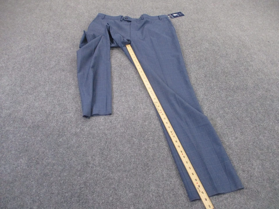 Ralph Lauren Pants Mens 44 Plaid Wool Chino Business Comfort Flex Unhemmed NEW - Image 3 of 4
