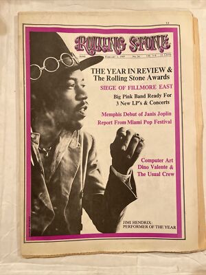 RARE Rolling Stone Magazine 1969 #26 Jimi Hendrix Cover Newsstand